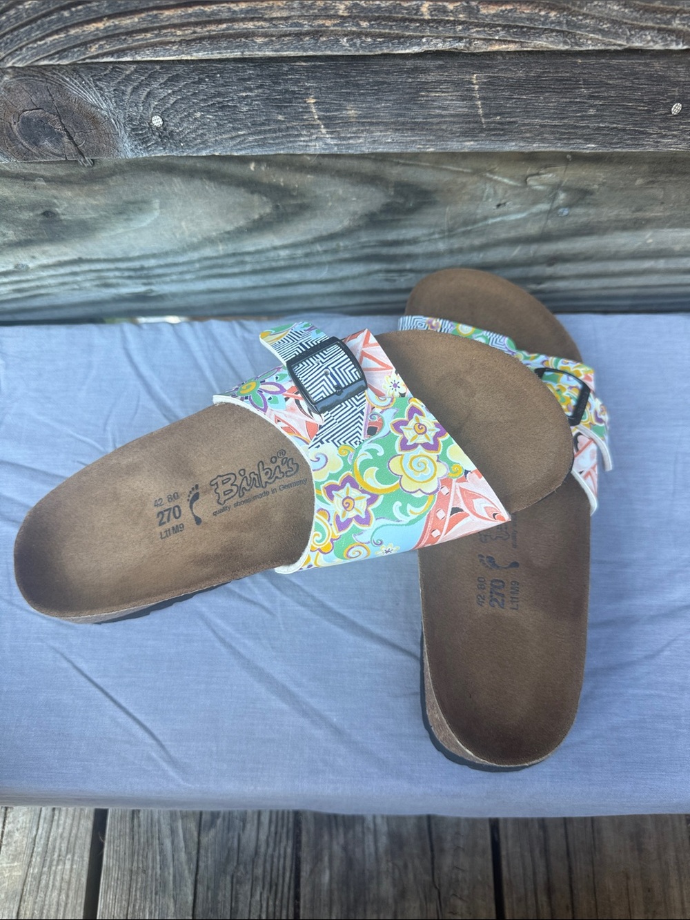 Birkenstock Women's Patterned Slide Sandals in Pastel Multicolor